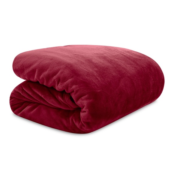 Lauren Ralph Lauren Micromink King Size American Beauty Red Blanket - Picture 6 of 8